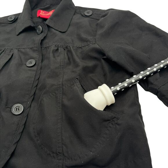 PARIS BLUES OUTERWEAR Women's Small Black Lightweight Crop‎ Short Jacket Top - Picture 4 of 9